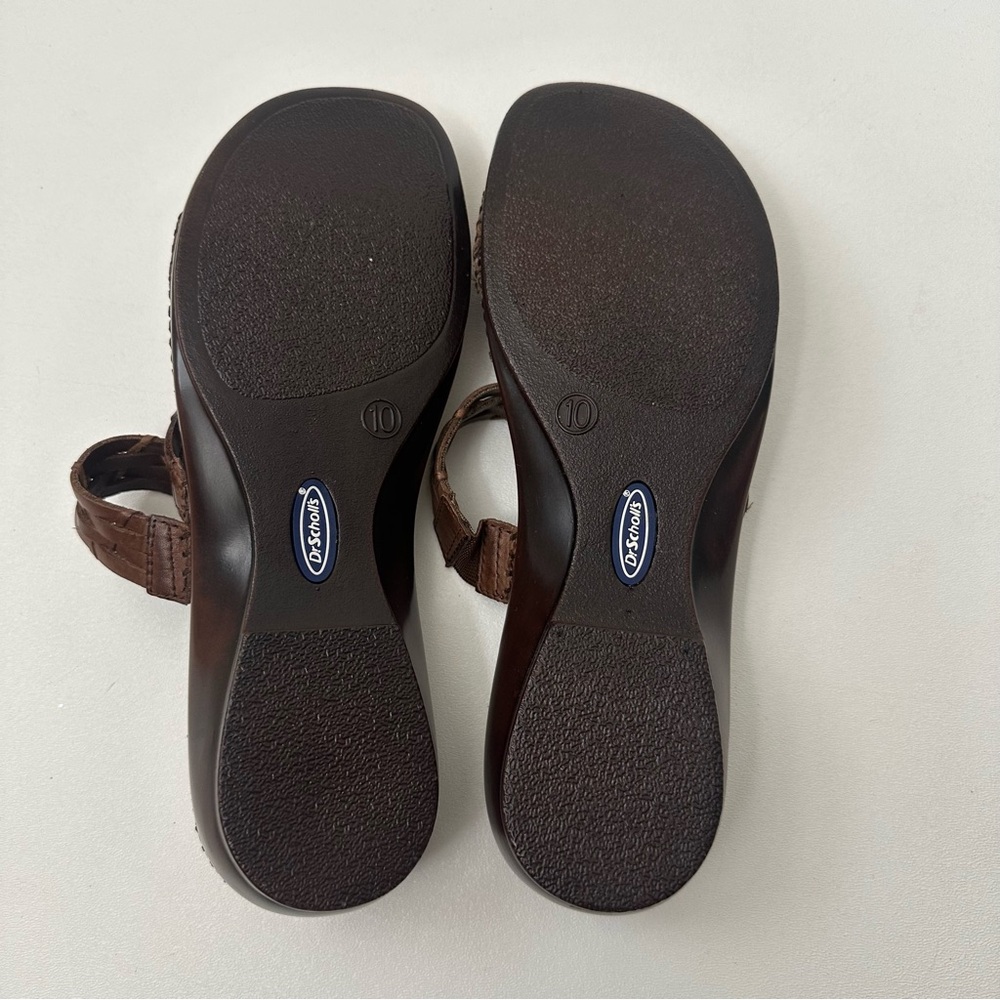 Dr.Scholls Brown Leather Betty ll Sandals Gel Pack Cushioning Womens Size 10 - Picture 7 of 7